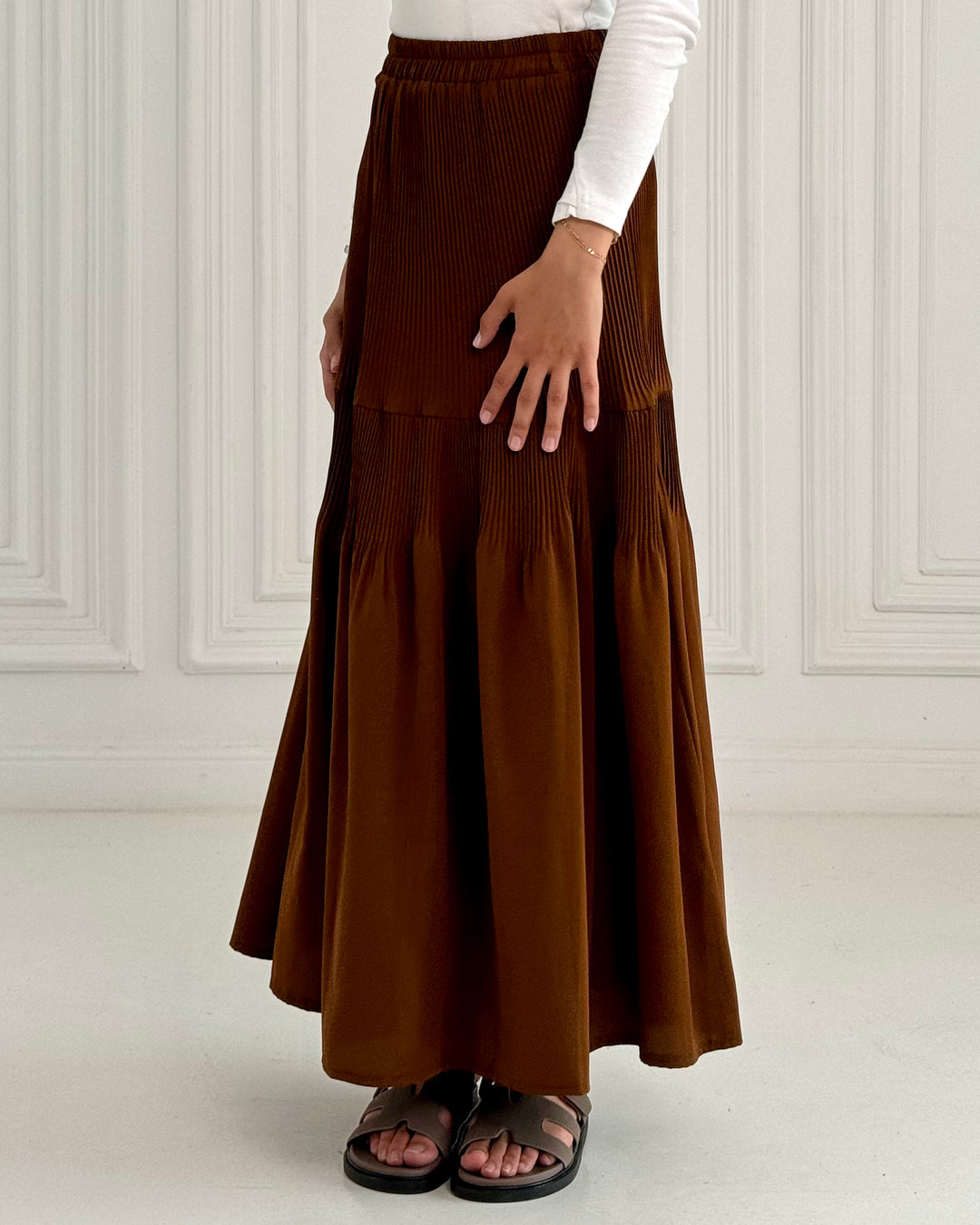 New Pillise skirt- Brown