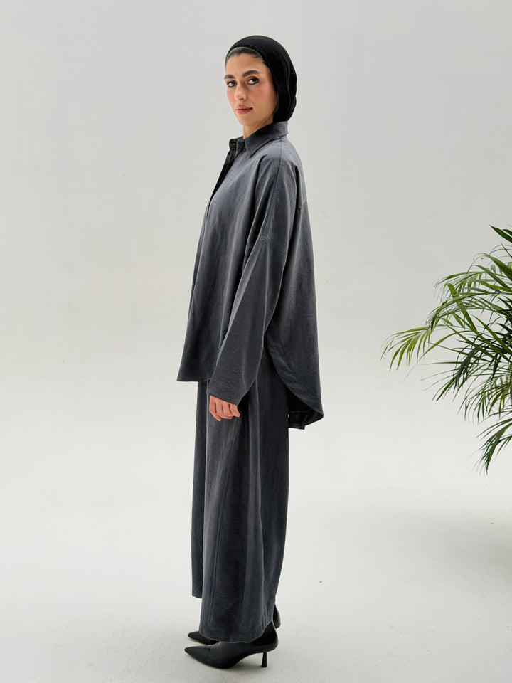 Sophia Pleated Set- Gray