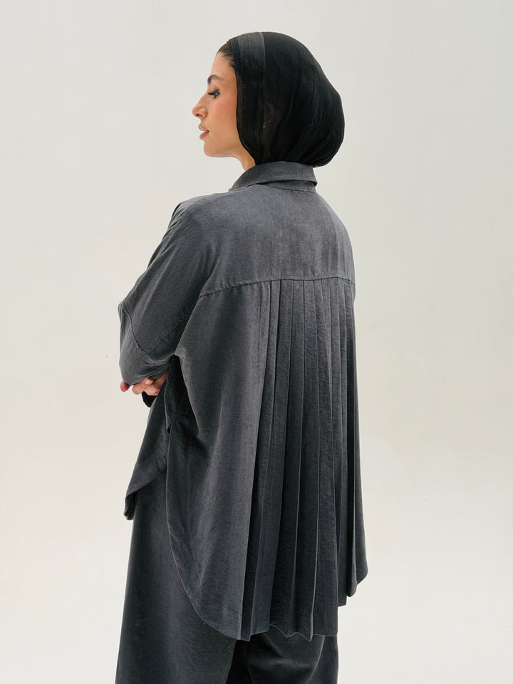 Sophia Pleated Set- Gray