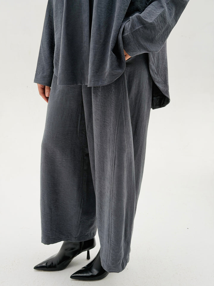 Sophia Pleated Set- Gray