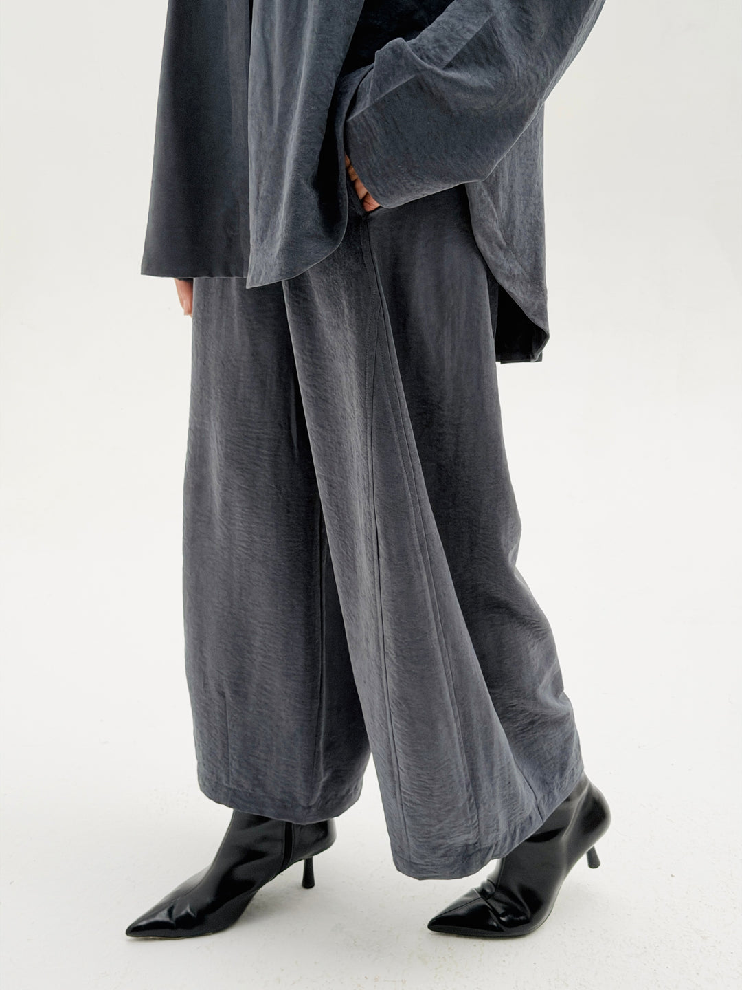 Sophia Pleated Set- Gray