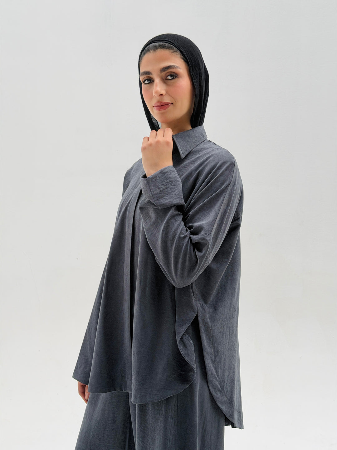 Sophia Pleated Set- Gray