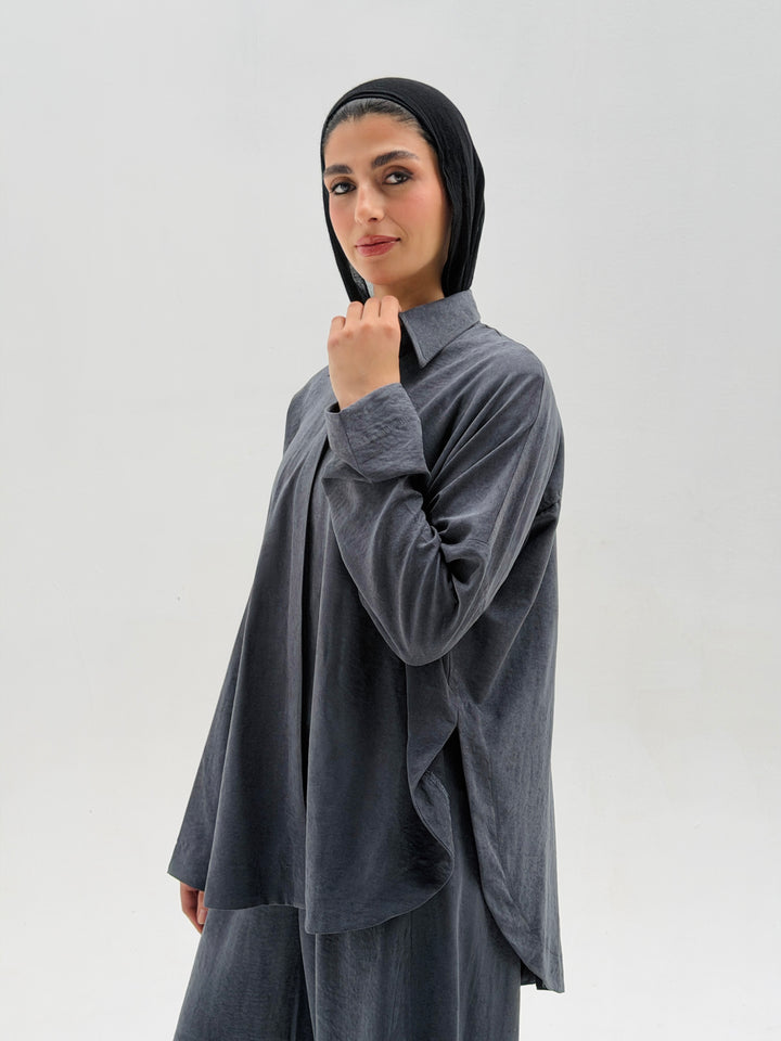 Sophia Pleated Set- Gray