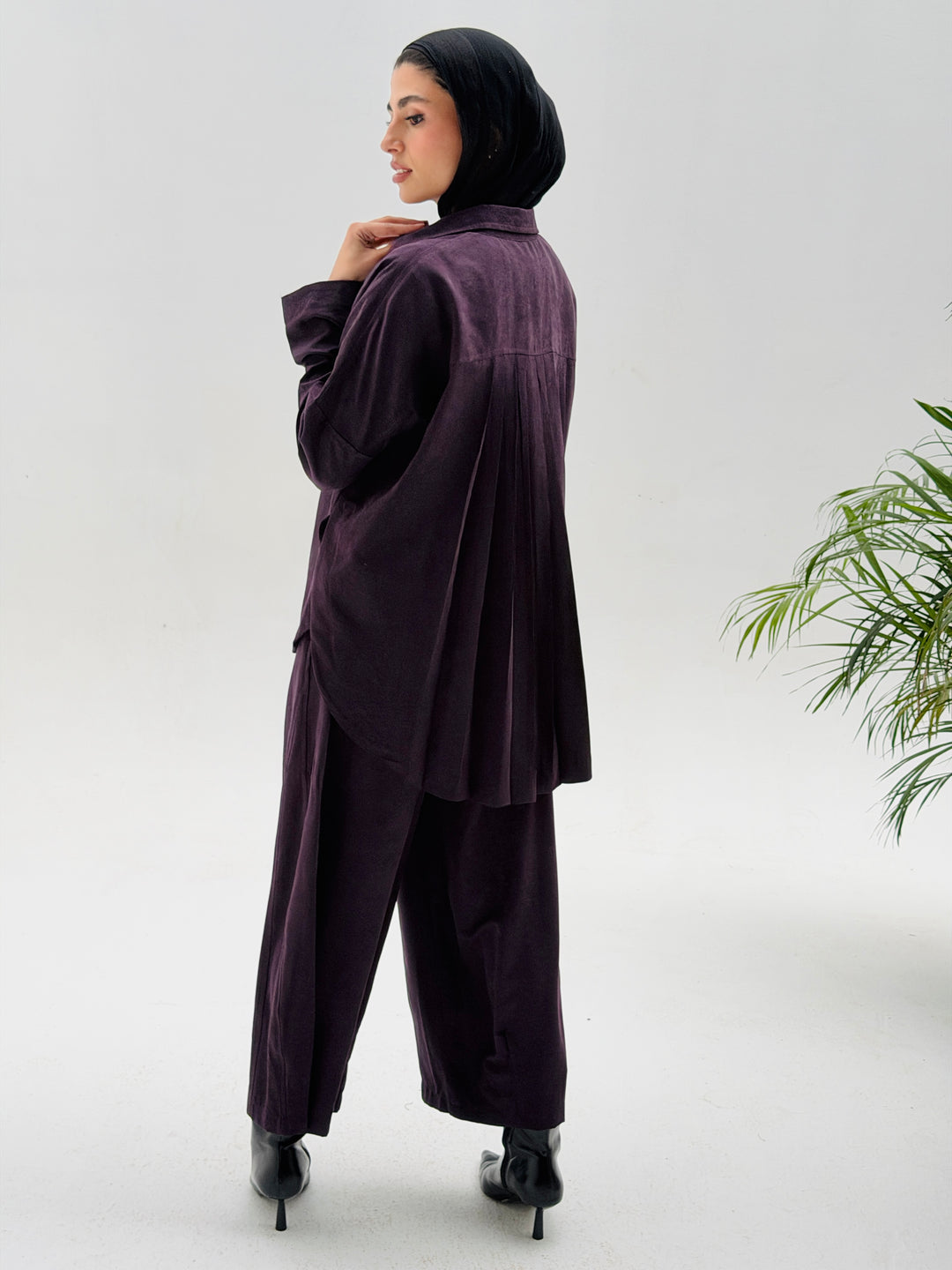 Sophia Pleated Set- Purple