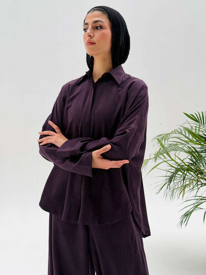 Sophia Pleated Set- Purple