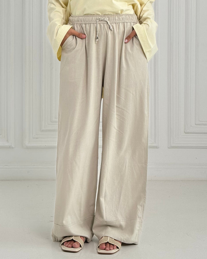 Pure Linen pants - Beige