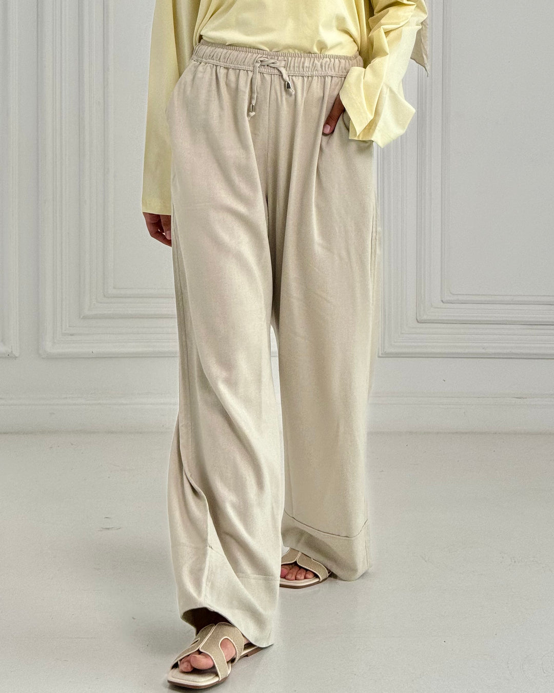 Pure Linen pants - Beige