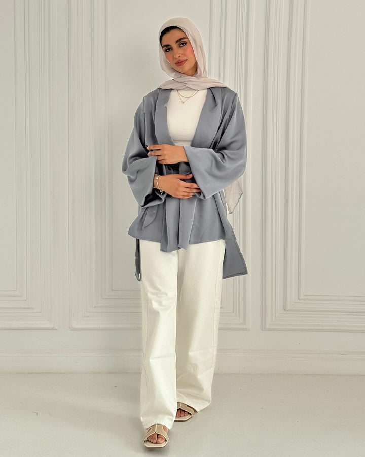 Shall satin shirt - Garish blue