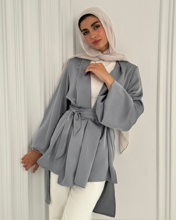 Shall satin shirt - Garish blue