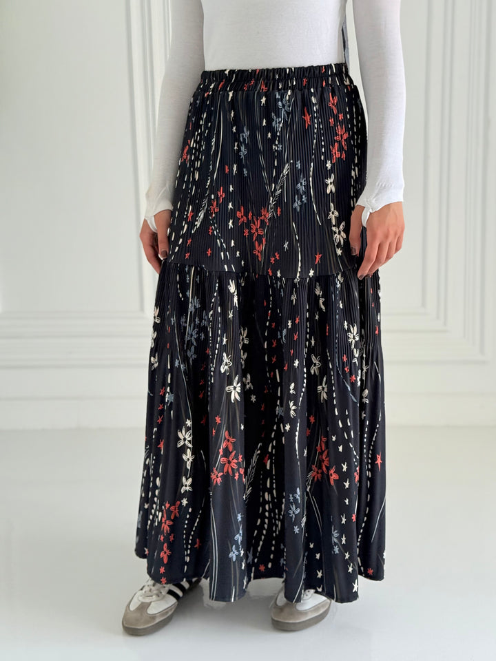 Printted Pillise Skirt-lines