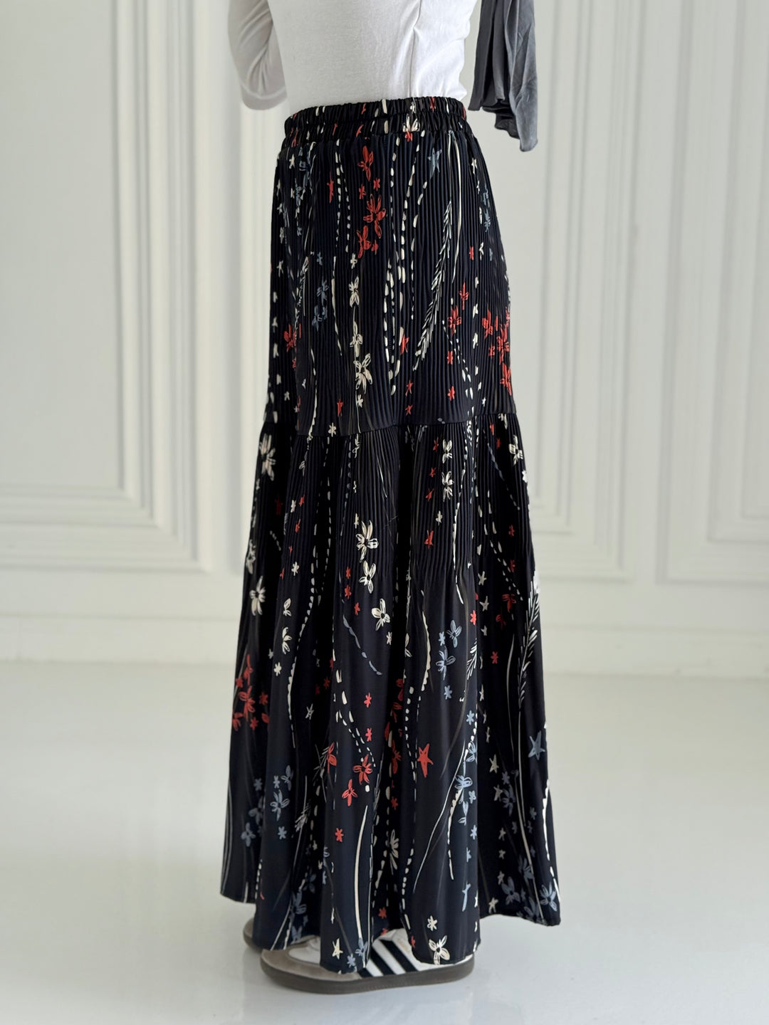 Printted Pillise Skirt-lines