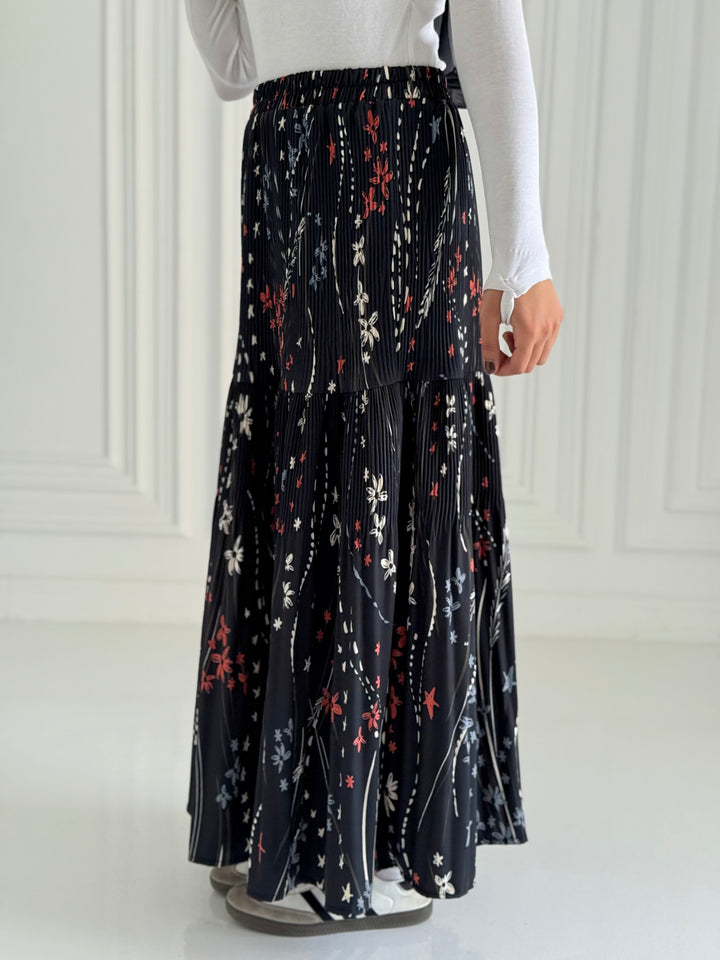 Printted Pillise Skirt-lines