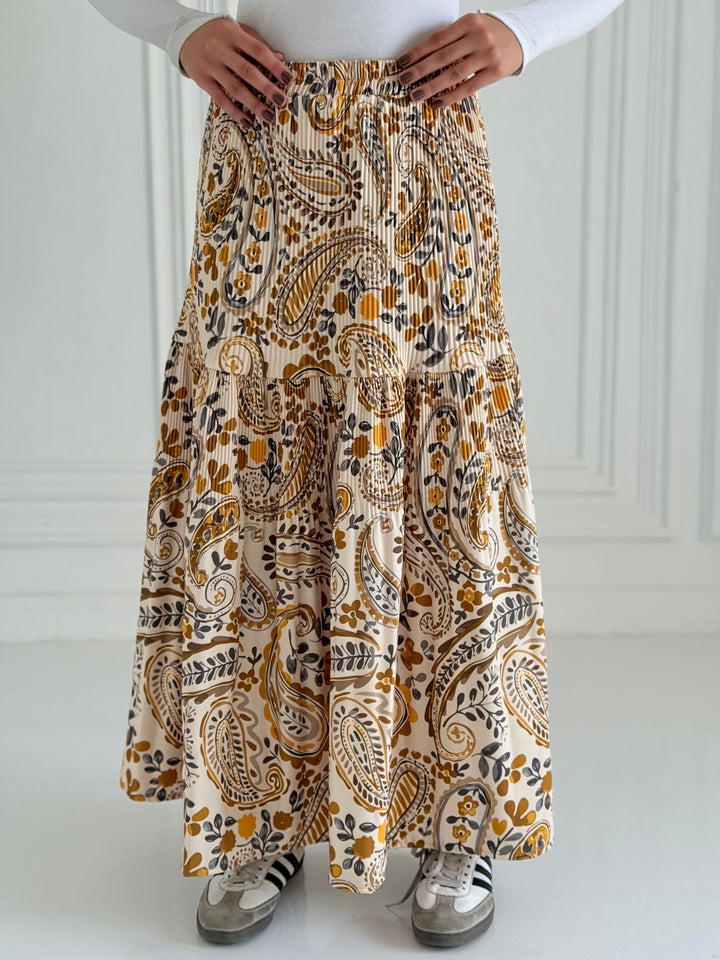 Printted pillise skirt- Green