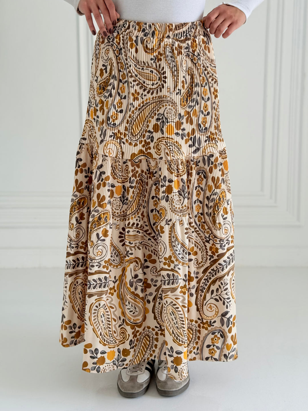 Printted pillise skirt- Green