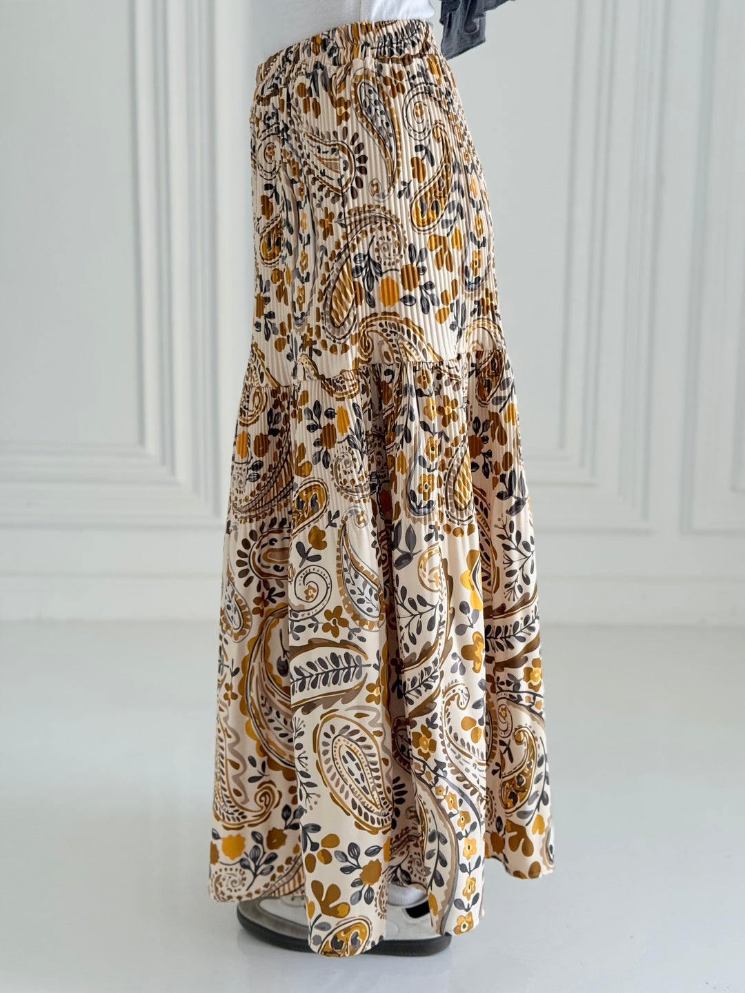 Printted pillise skirt- Green