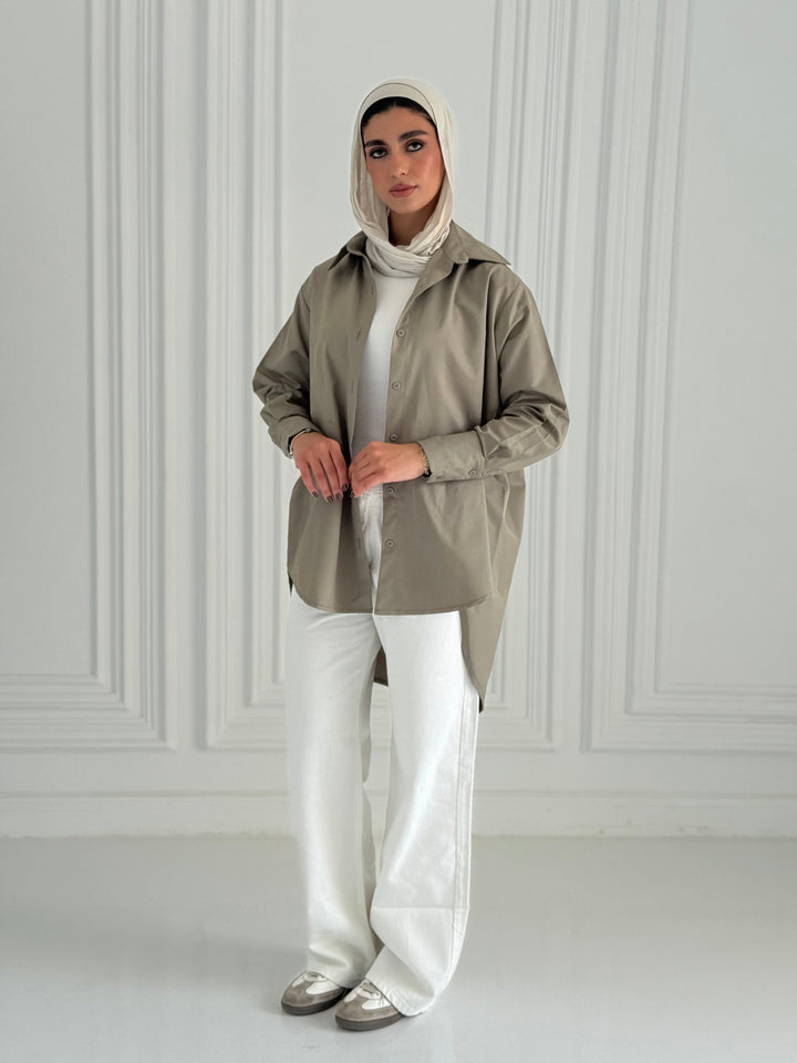 Oversized Basic shirt- olive