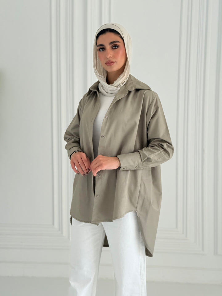 Oversized Basic shirt- olive
