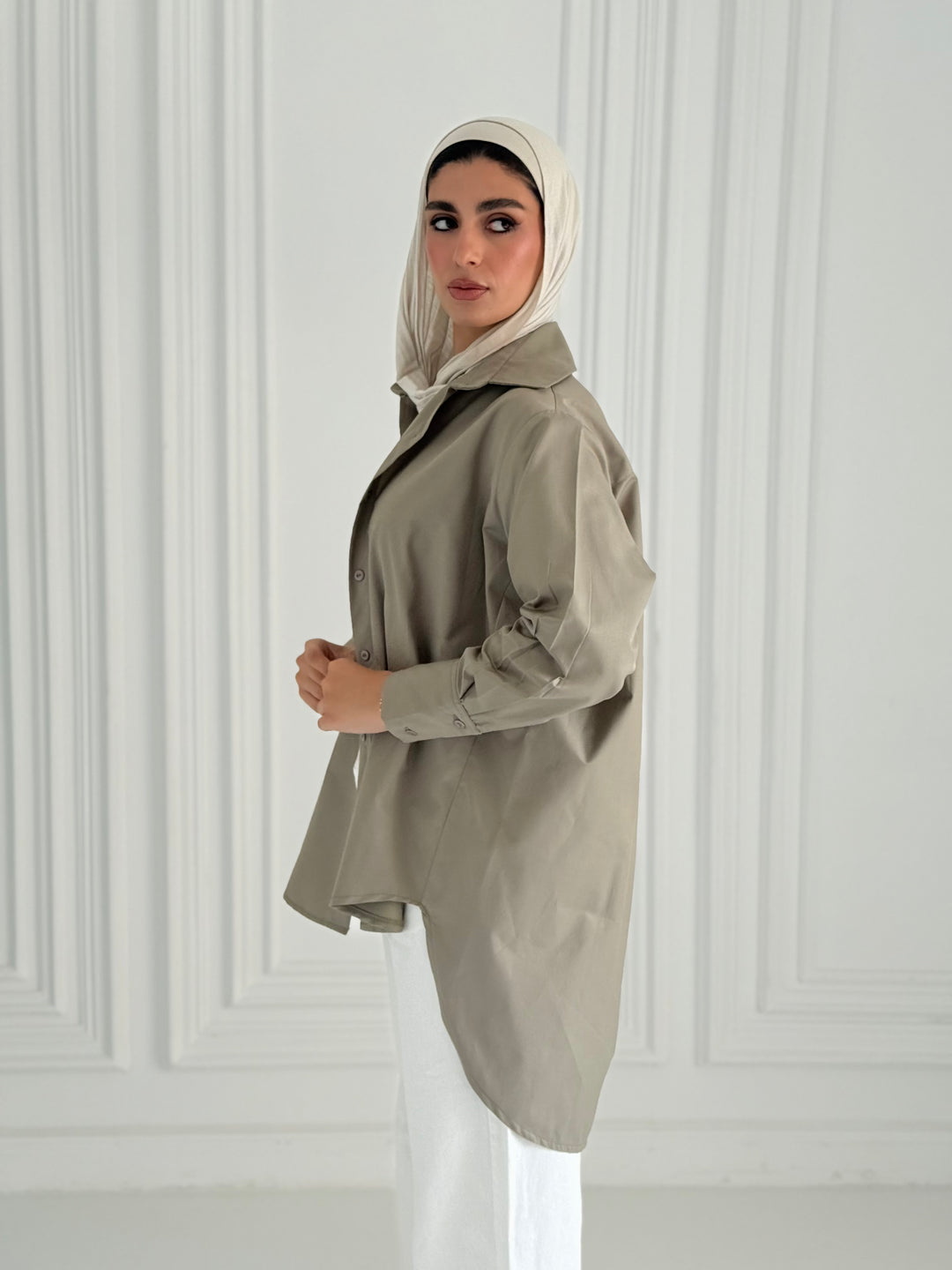 Oversized Basic shirt- olive