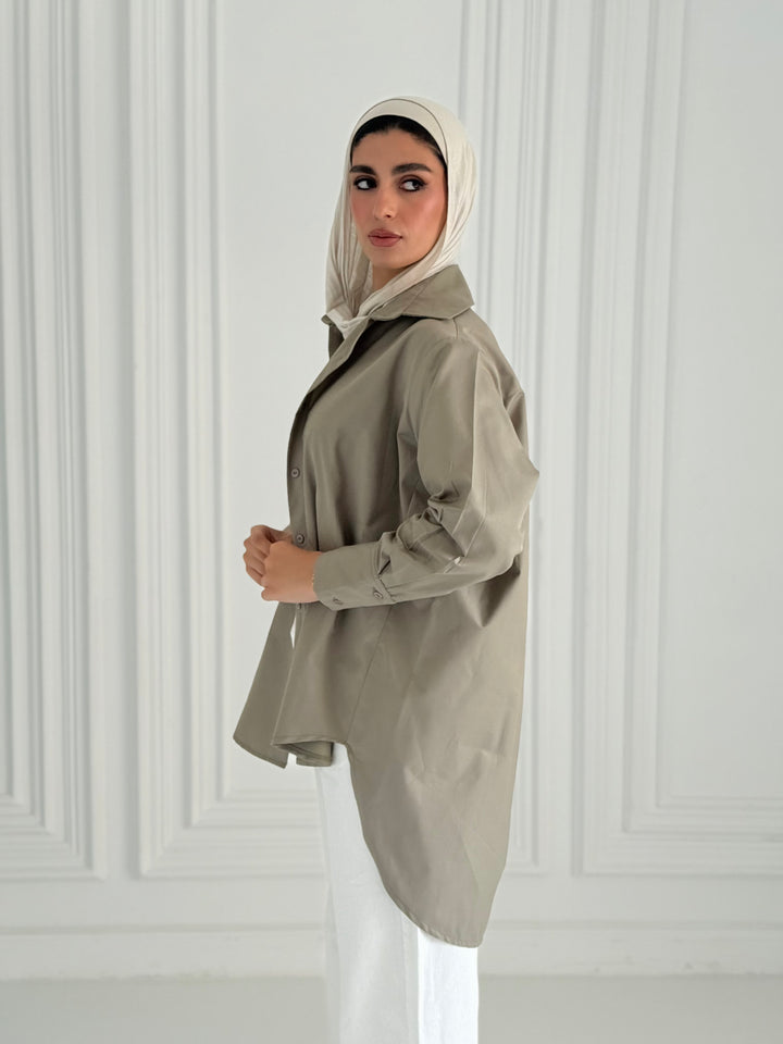 Oversized Basic shirt- olive