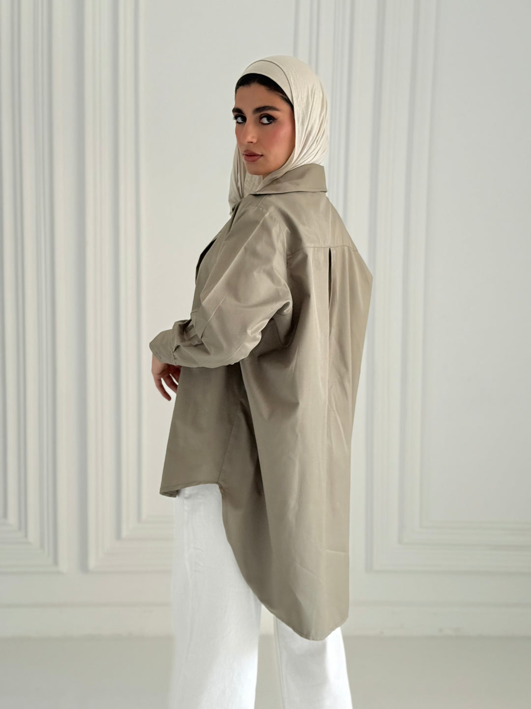 Oversized Basic shirt- olive