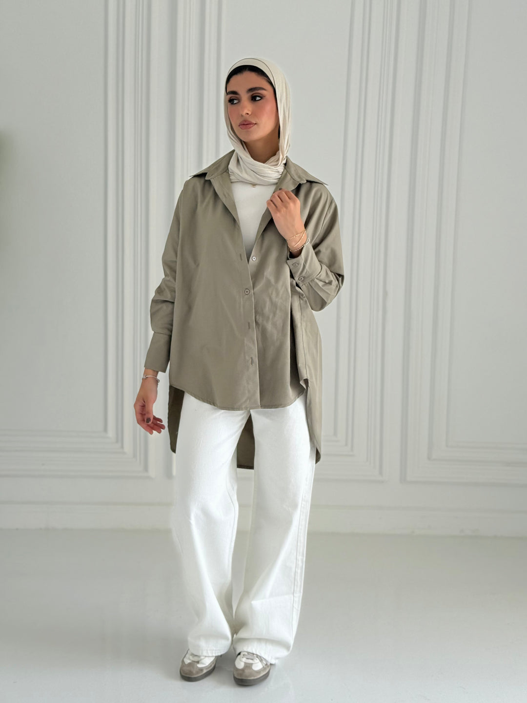 Oversized Basic shirt- olive