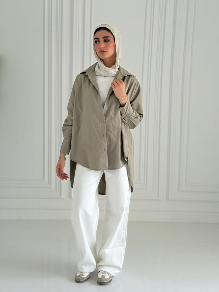 Oversized Basic shirt- olive