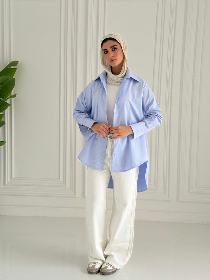 Oversized Basic shirt- Baby blue