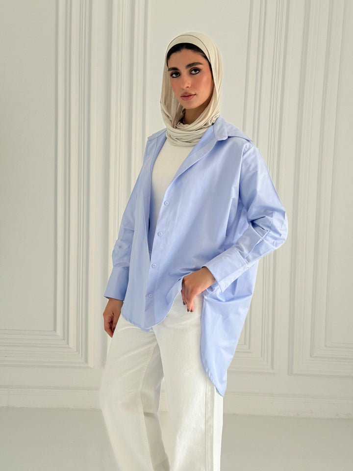 Oversized Basic shirt- Baby blue