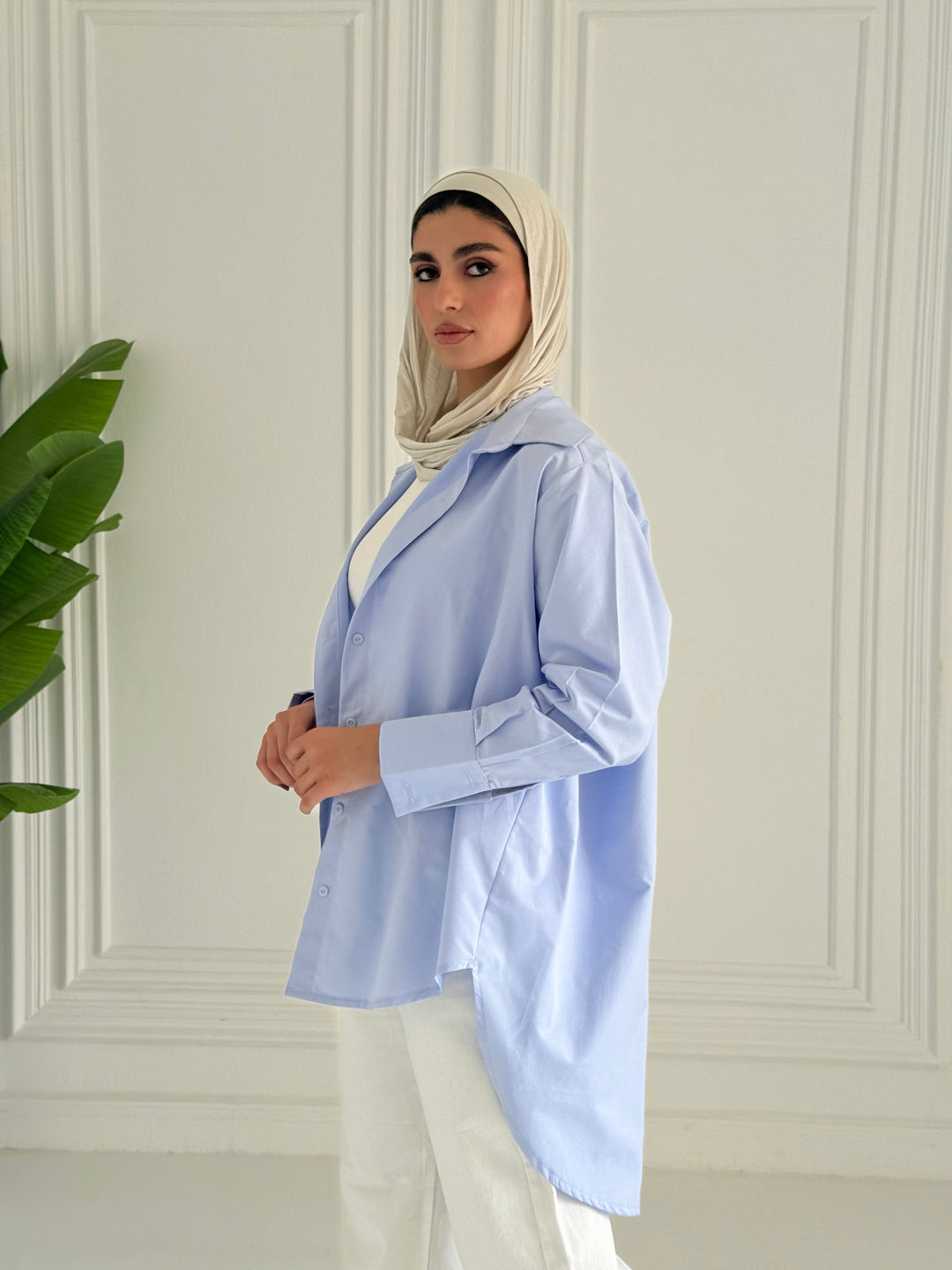 Oversized Basic shirt- Baby blue