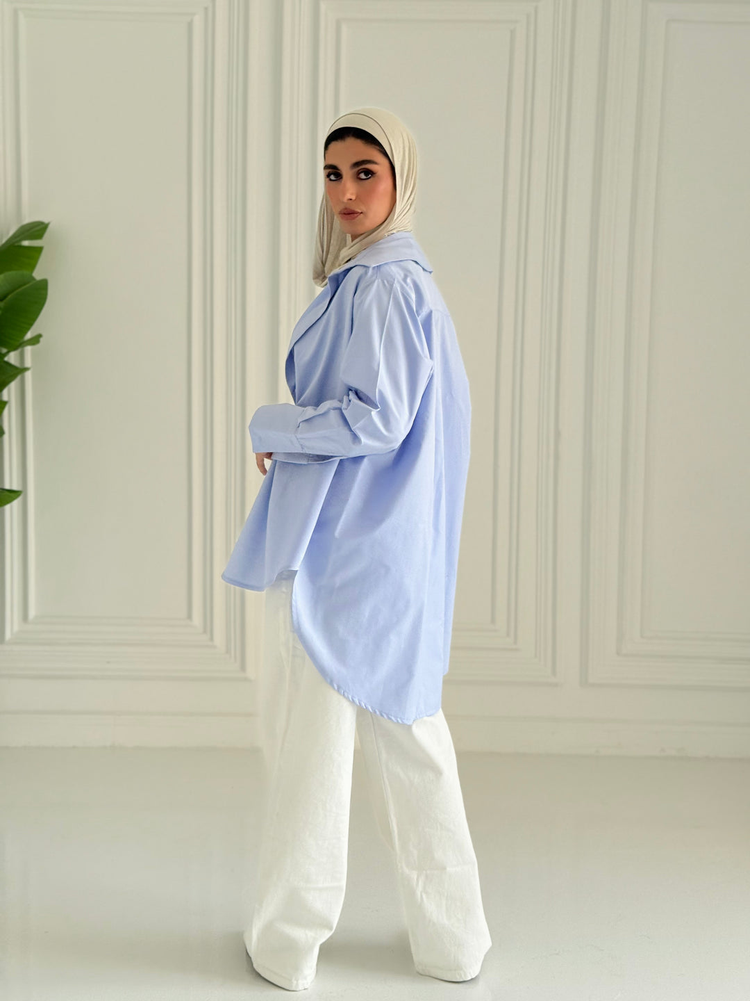 Oversized Basic shirt- Baby blue