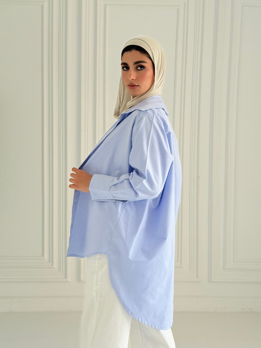Oversized Basic shirt- Baby blue