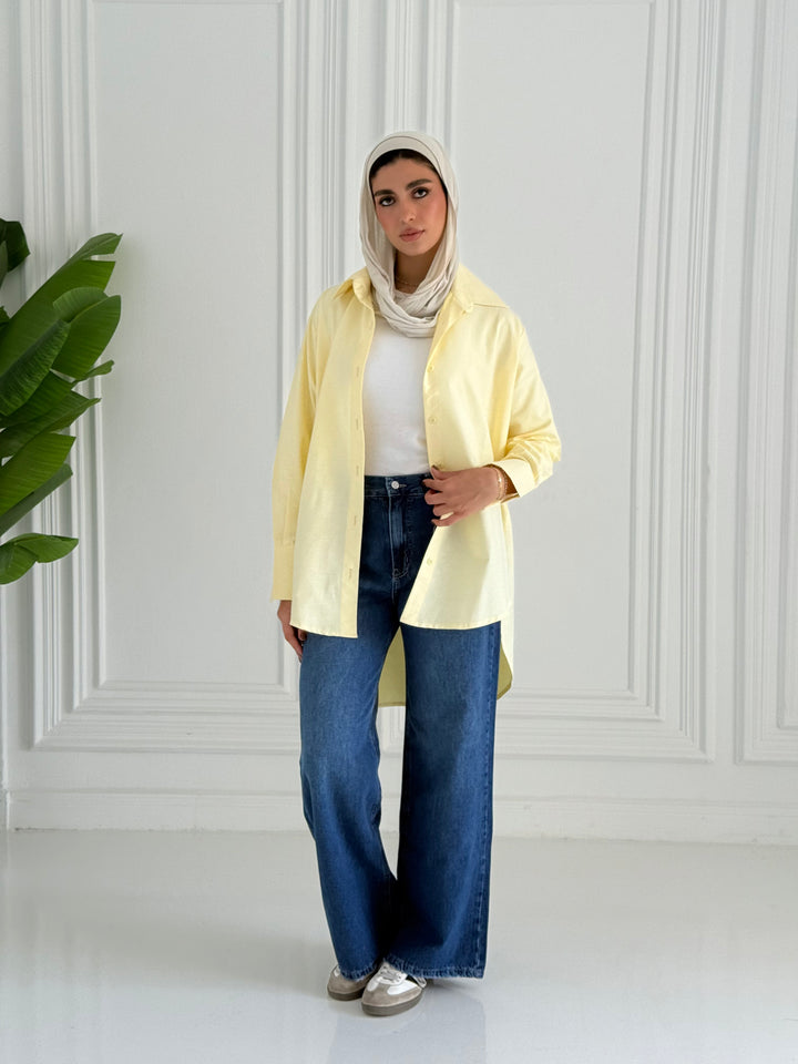 Oversized Basic shirt- Yellow