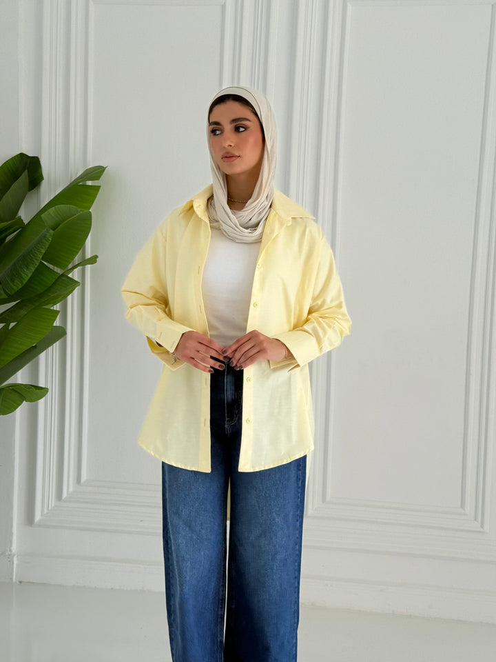 Oversized Basic shirt- Yellow