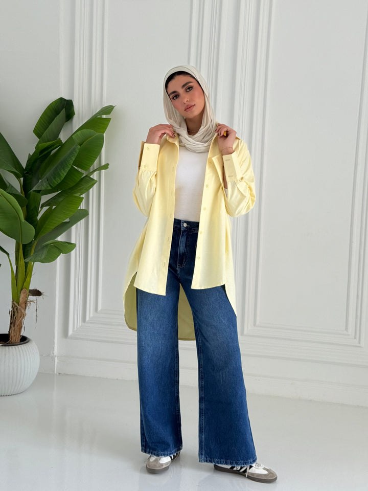 Oversized Basic shirt- Yellow