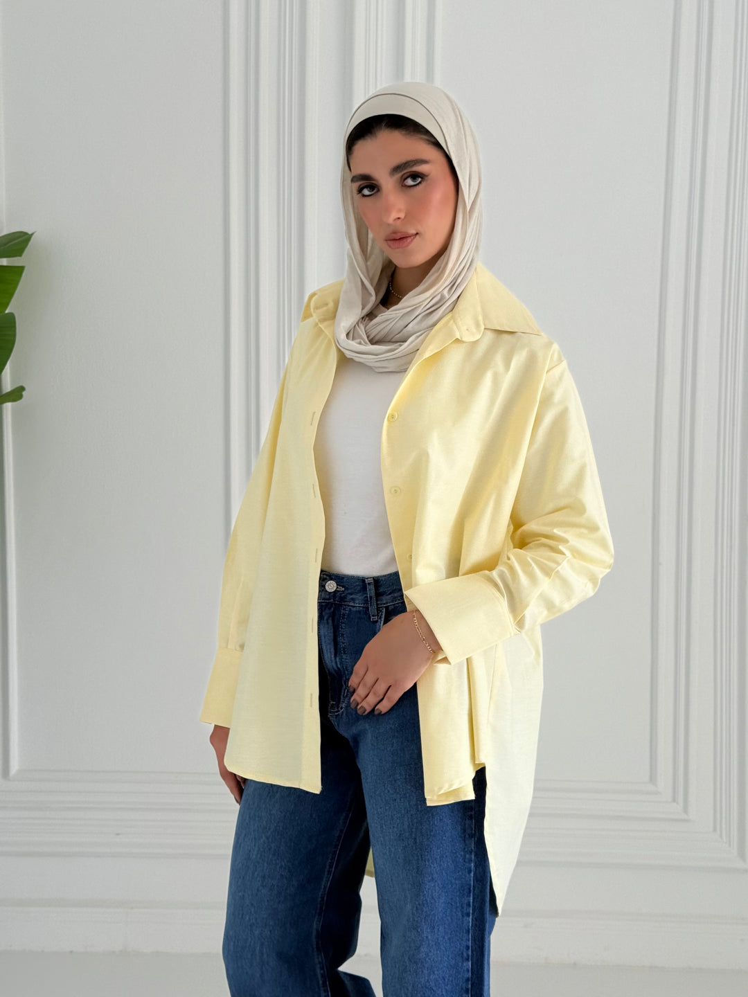 Oversized Basic shirt- Yellow