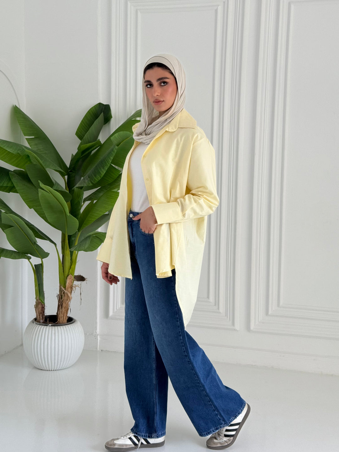 Oversized Basic shirt- Yellow