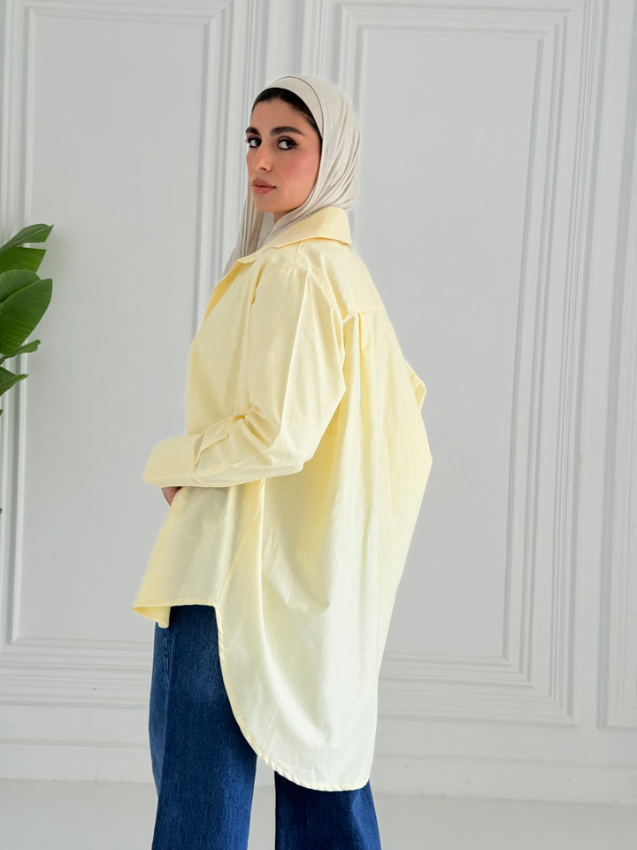 Oversized Basic shirt- Yellow