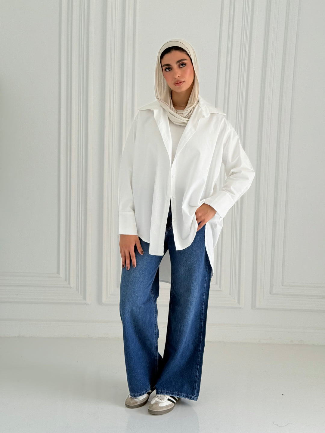 Oversized Basic shirt- white