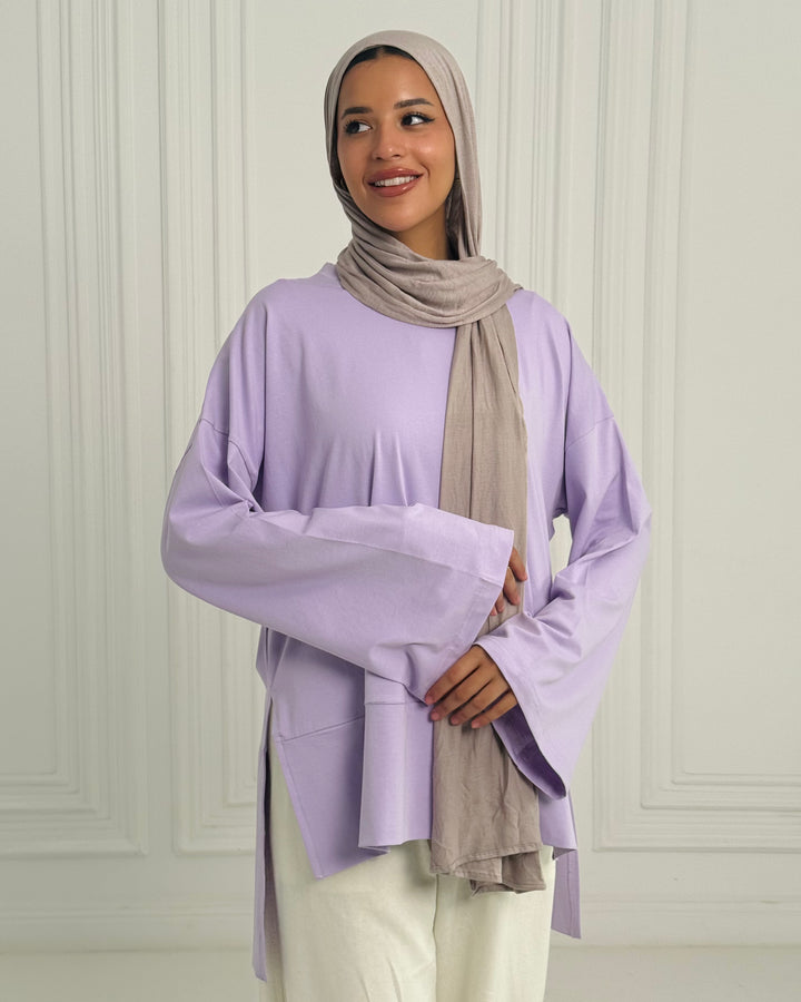 Basic cotton shirt -Lilic