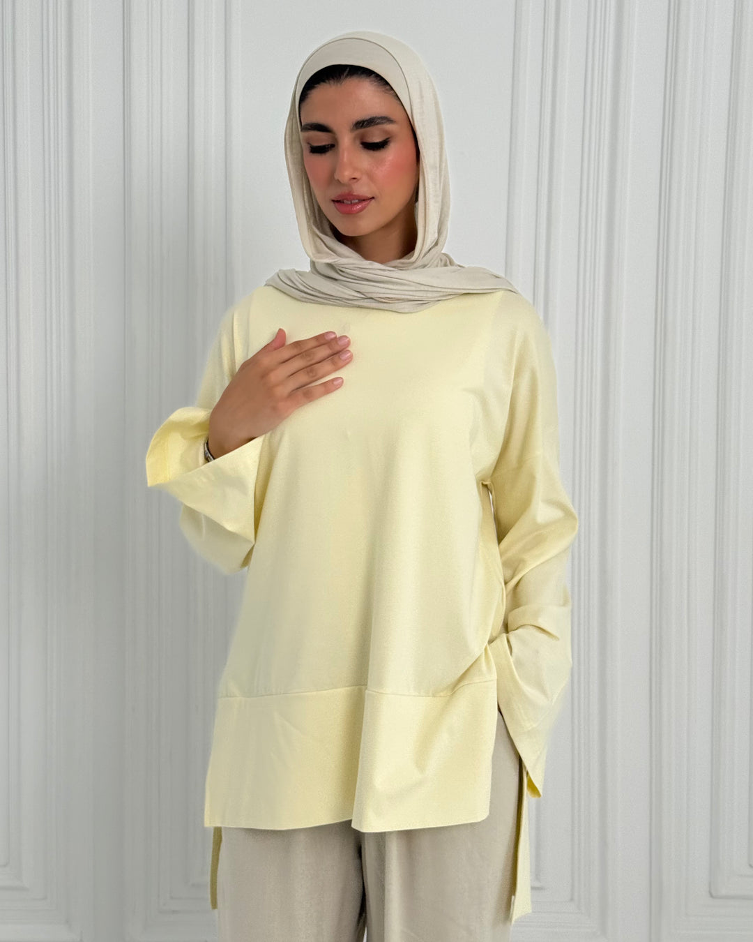 Basic cotton shirt -Butter Yellow