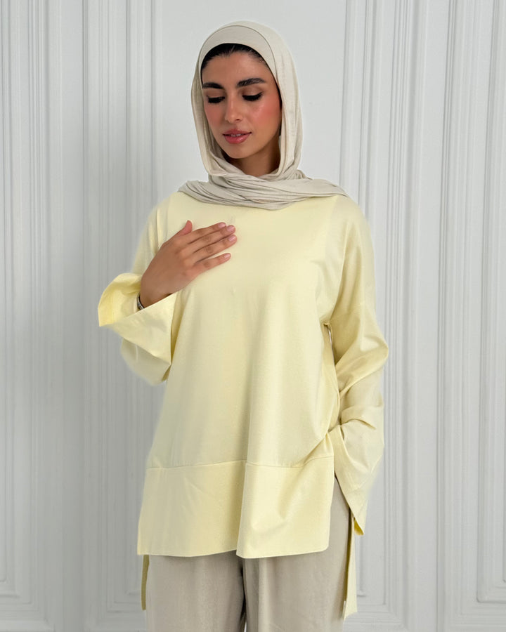 Basic cotton shirt -Butter Yellow