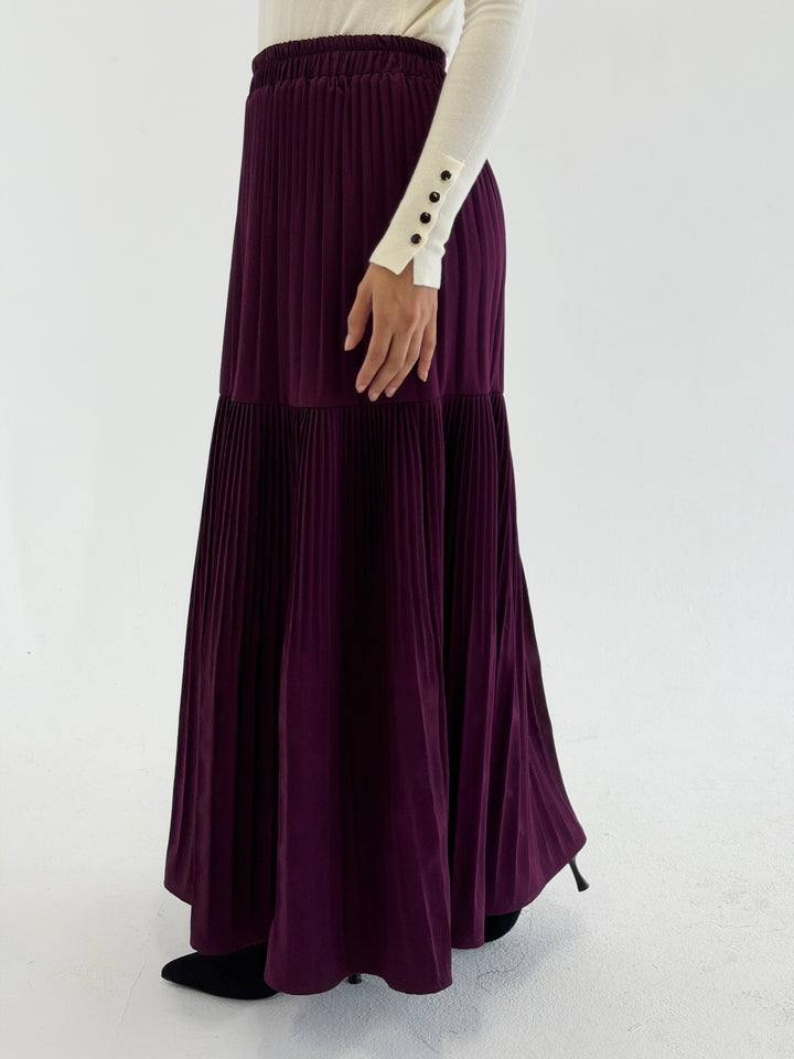 pillise skirt -burgundy