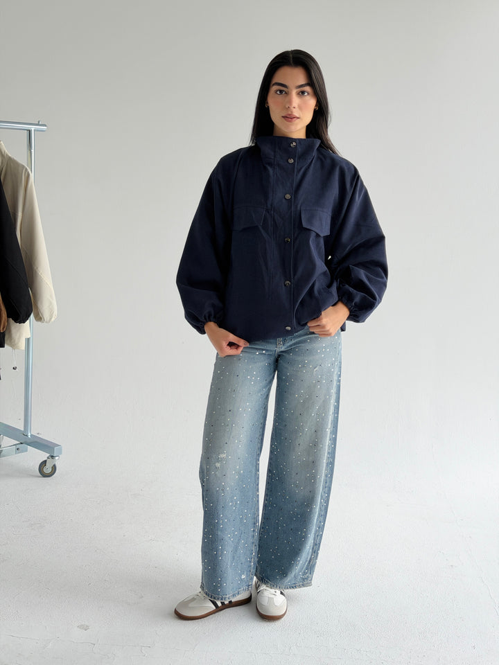 Sandwash Jacket- Dark blue