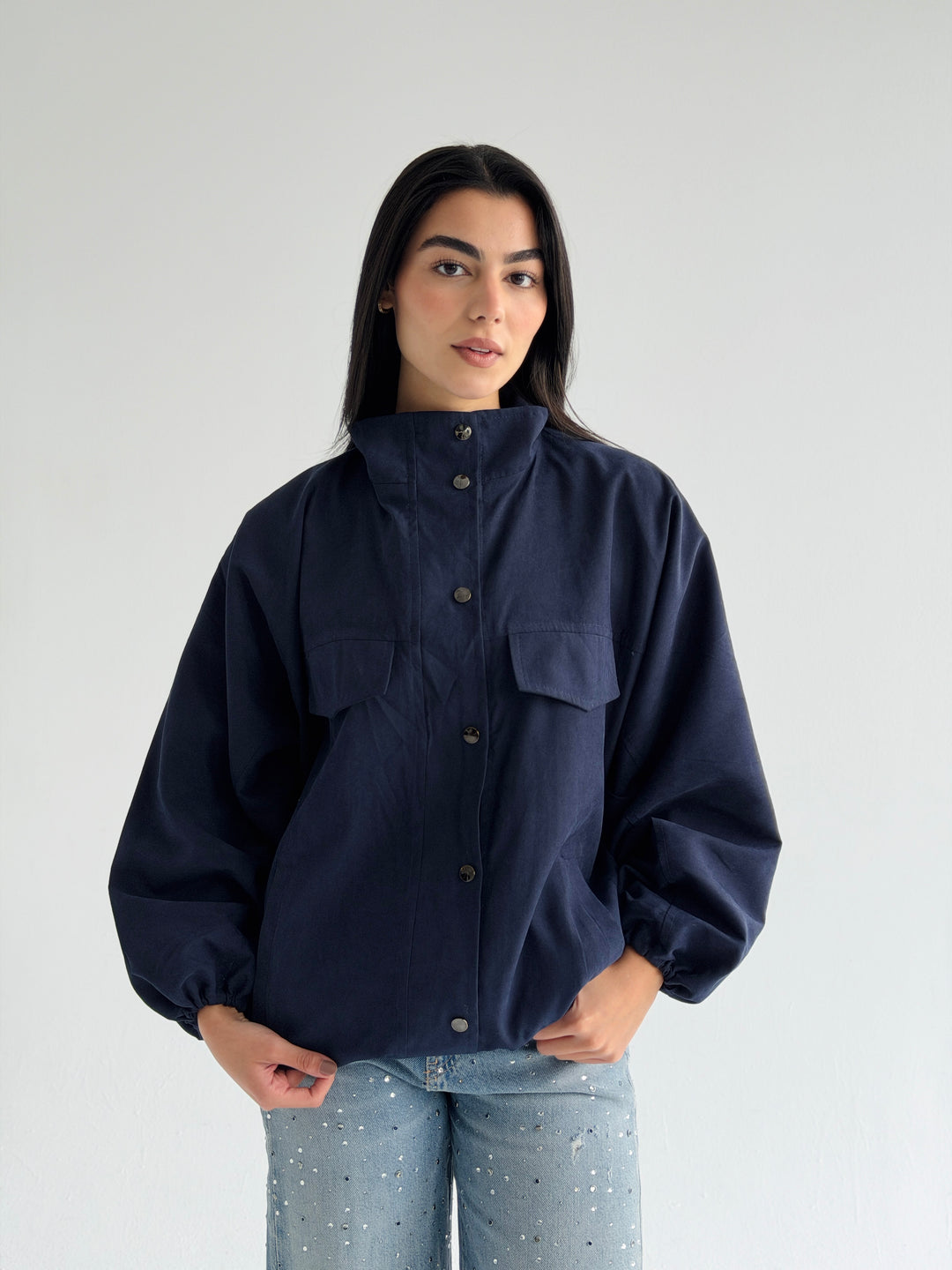 Sandwash Jacket- Dark blue