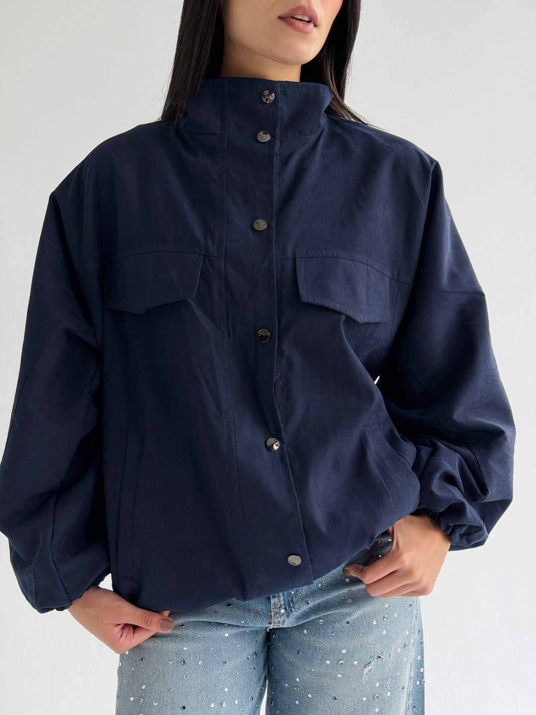 Sandwash Jacket- Dark blue