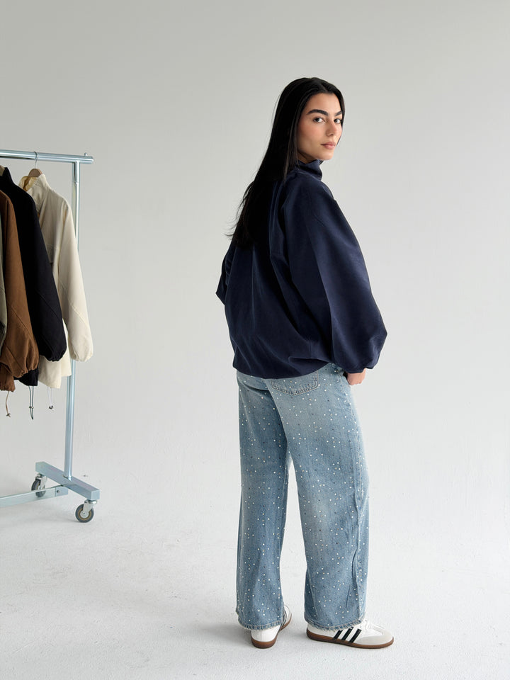 Sandwash Jacket- Dark blue