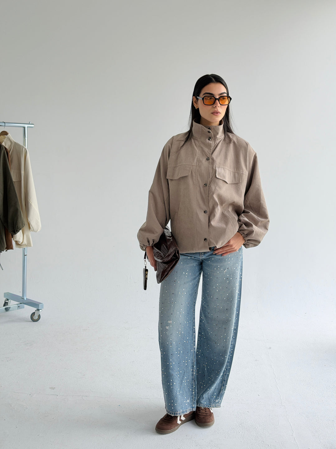 Sandwash Jacket- Cafe