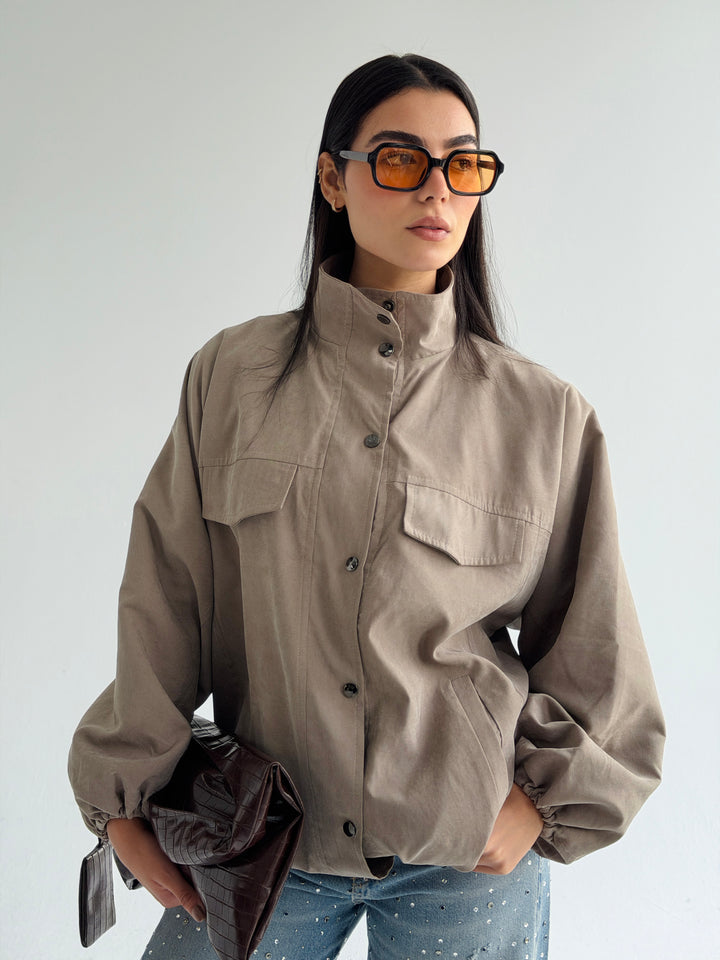 Sandwash Jacket- Cafe