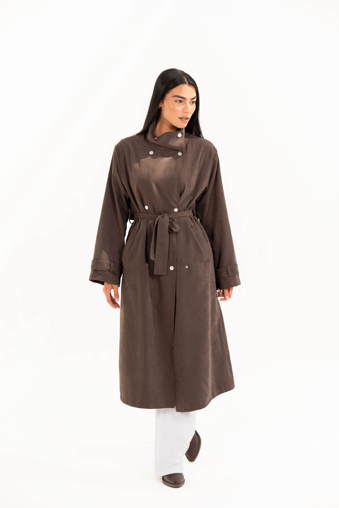 Aria Trench Coat - Dark Brown
