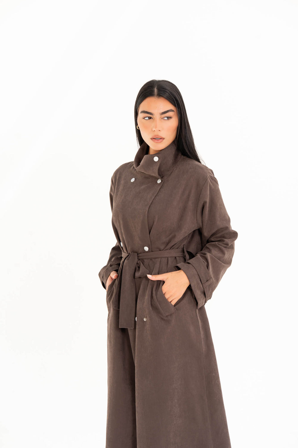 Aria Trench Coat - Dark Brown